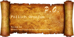 Pollich Orsolya névjegykártya